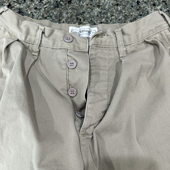 Vintage Gap Shorts Women 7/8 Khaki High Waist Pleated Made USA 90s Button Fly - Picture 3 of 8